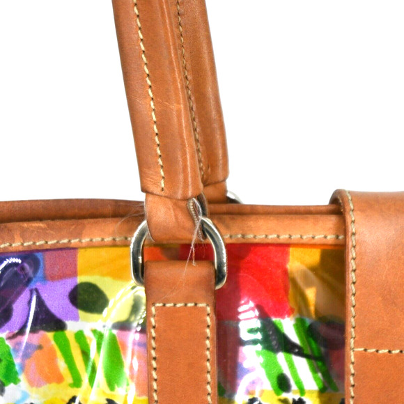 Prada Tote Bag Multicolor PVC Venezia Leather Strap - Picture 10 of 12